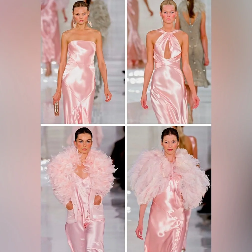 RALPH LAUREN COLLECTION PINK SILK DRESS - Picture 8 of 11